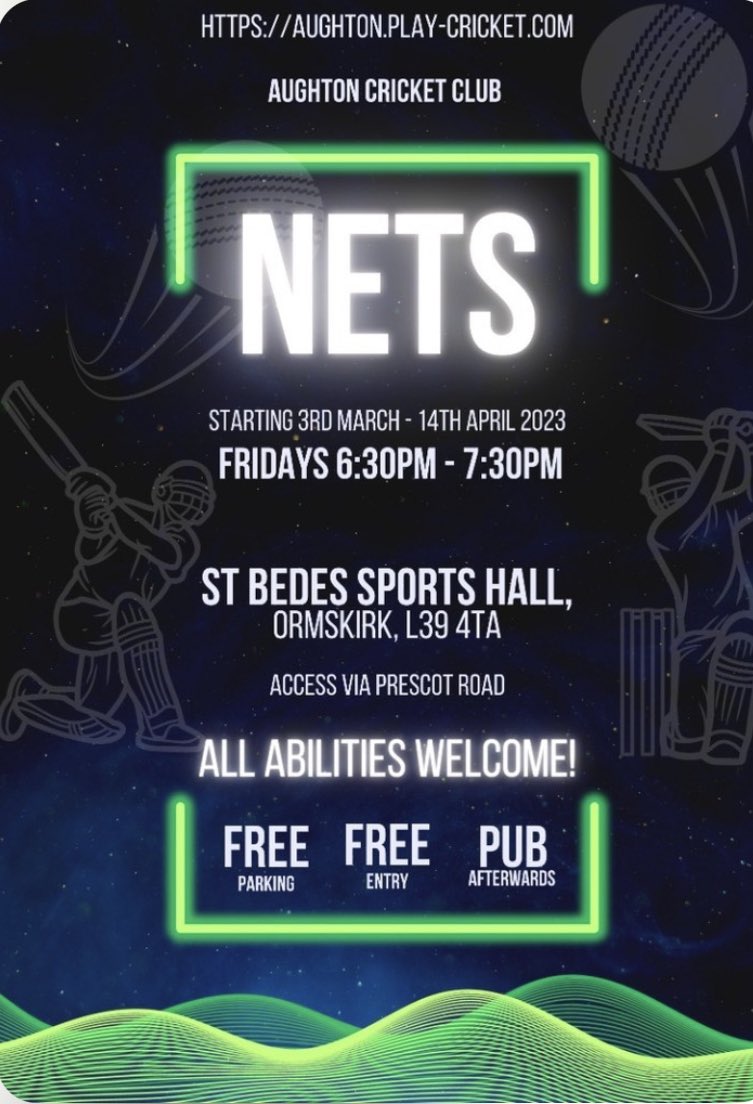 AughtonCC's tweet photo. New players are not only welcome, but encouraged.

We are a friendly and welcoming team, regardless of experience or ability any new player will be took on and supported thoroughly.

Nets are 6:30-7:30 on all Fridays in March and one in April - contact on here or other socials https://t.co/cEiZgZ38Vi