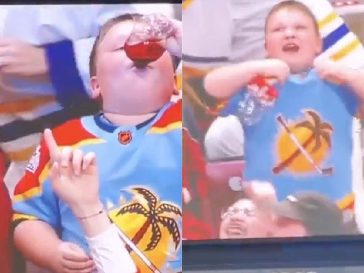 Little Florida Panthers Fan Deletes An Entire Bottle Of Soda On The Jumbotron, Becomes Instant Legend https://t.co/rQtalEfNl1 https://t.co/iJCjatcuOG