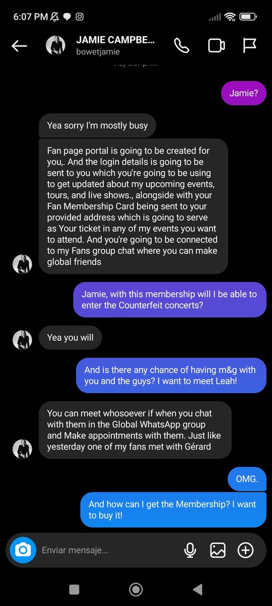 Poememort's tweet photo. 📢 WELL JAMIETWT I NEED YOUR HELP AND SPREAD! 
This person is trying to trick fans to steal their money. I managed to get several pieces of information making her believe that I was going to buy her supposed Membership. Please help me spread this so that no one falls. https://t.co/ys2urgEUrM