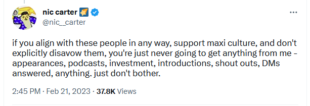 1776_ben's tweet photo. UPDATE: 

Nic Carter's week long tantrum is still going for over 6 months.

https://t.co/FJpXKBJSlH https://t.co/DdKHMvDDCj