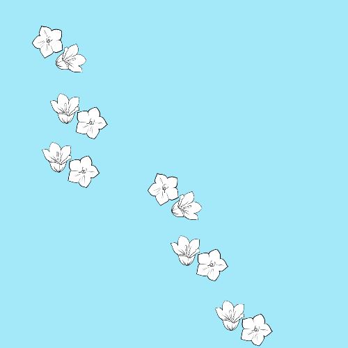 「お花のブラシ作った 」|ごんのイラスト