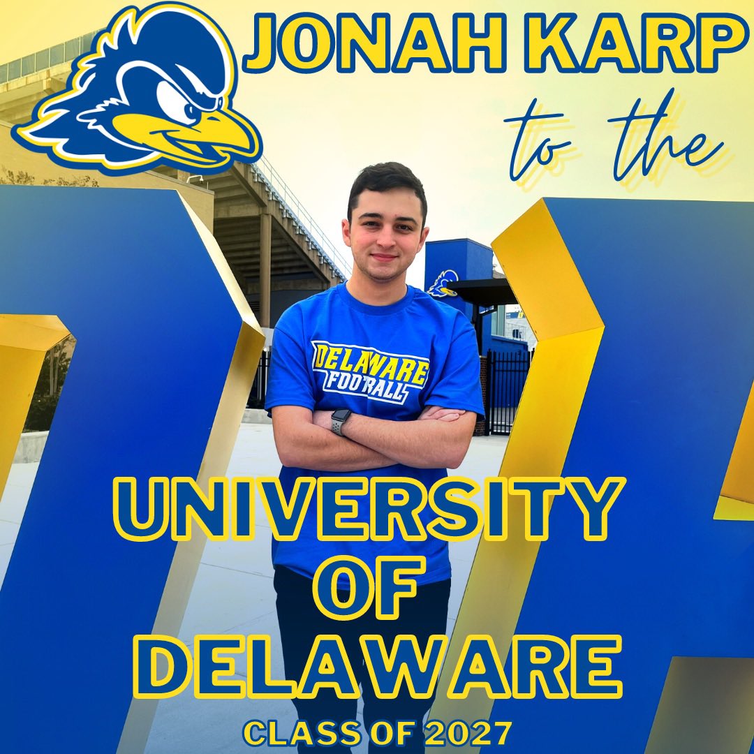 jonah_karp18's tweet image. I am happy to announce my commitment to the University of Delaware for Sport Management.  I
 look forward to working with the Delaware football equipment staff this fall. 
Go Blue Hens! @UDBlueHens @DelawareEQ @Delaware_FB