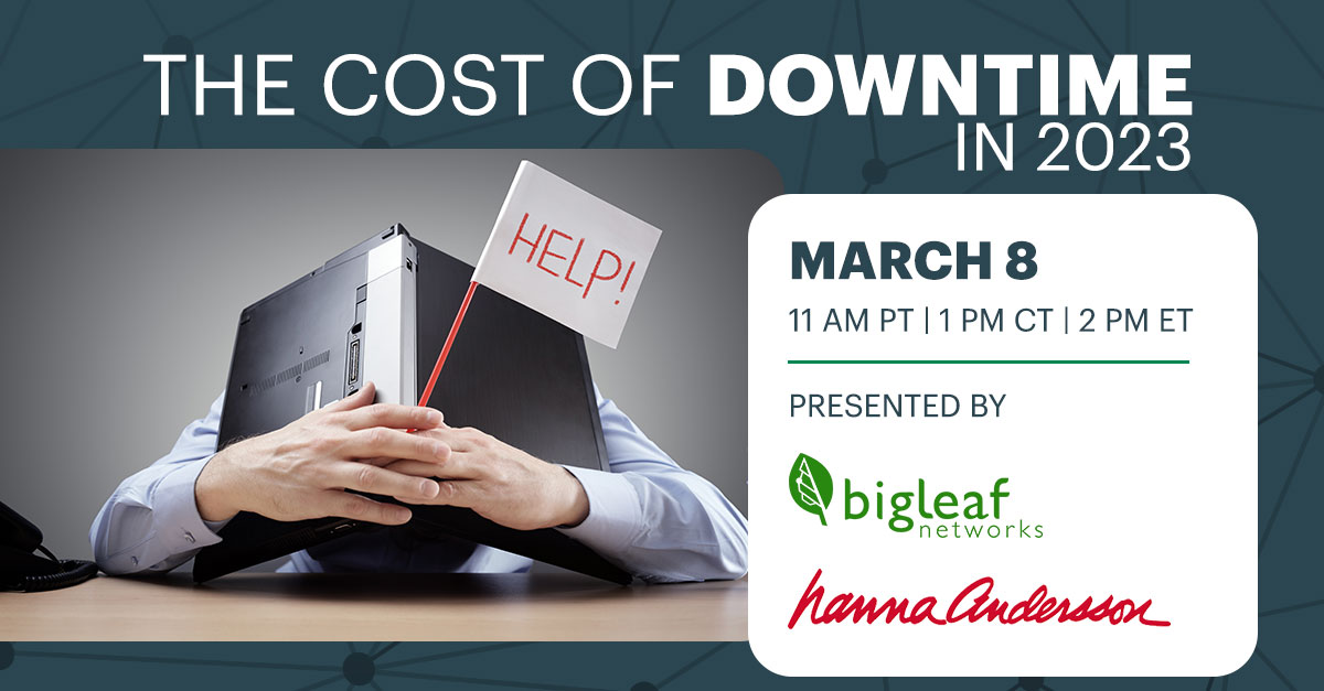 Don't let internet issues get you down! Join <a href="/BigleafNetworks/">Bigleaf Networks</a> and <a href="/happyhannas/">Hanna Andersson</a> and gain insights on cutting operational costs and preventing network downtime in 2023. #connectivity
Register Now: hubs.ly/Q01DzKD90