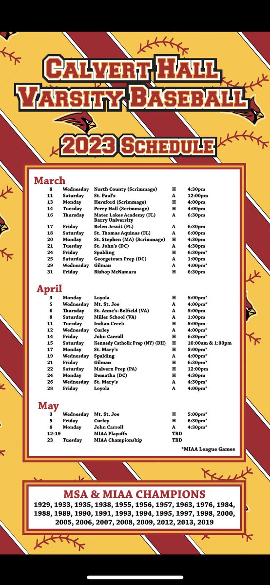 Official Schedule Release #CHC #GoHall