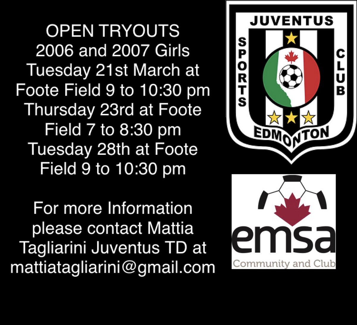OPEN TRYOUTS 06 and 07 Girls ‼️⚽️

SIGN UP NOW (link in Bio) 

#bepartofthefamily 

Forza Juve 🤍