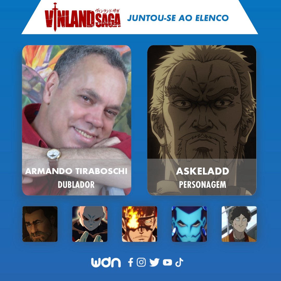 Hora da Vingança! Conheça os Dubladores de Vinland Saga! Elenco, Trechos e  Muito Mais