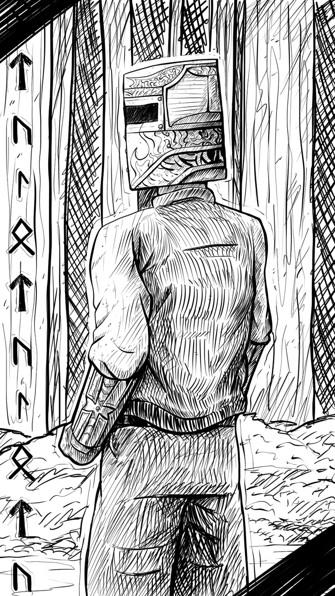 Drew Spinward whilst practicing some Cross Hatching. 