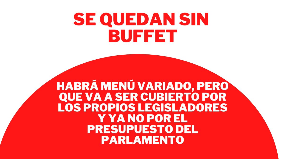 #Retroceden
De ahora en adelante solo menú para los congresistas. 
Retroceso se da ante ola de criticas  de todos los sectores.
Nuestro coordinador <a href="/opinioncandela/">César C.</a> ya había advertido que la medida iba en contra de imágen del <a href="/congresoperu/">Congreso del Perú 🇵🇪</a>
Más información rpp.pe/politica/congr…