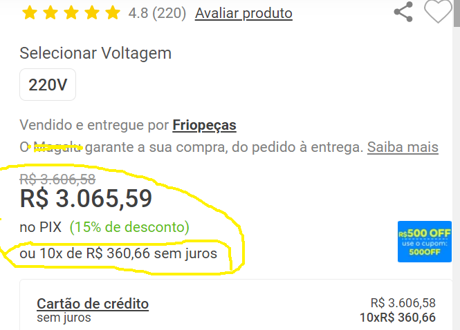 RafaelPaschoare's tweet photo. Não vou revelar o nome da empresa (vejam que até risquei o nome da empresa), mas dizer que posso pagar R$ 3.065,59 à vista no PIX ou 10x de R$ 360,66 "sem juros" só pode ser brincadeira. https://t.co/eqLxPgFy2h