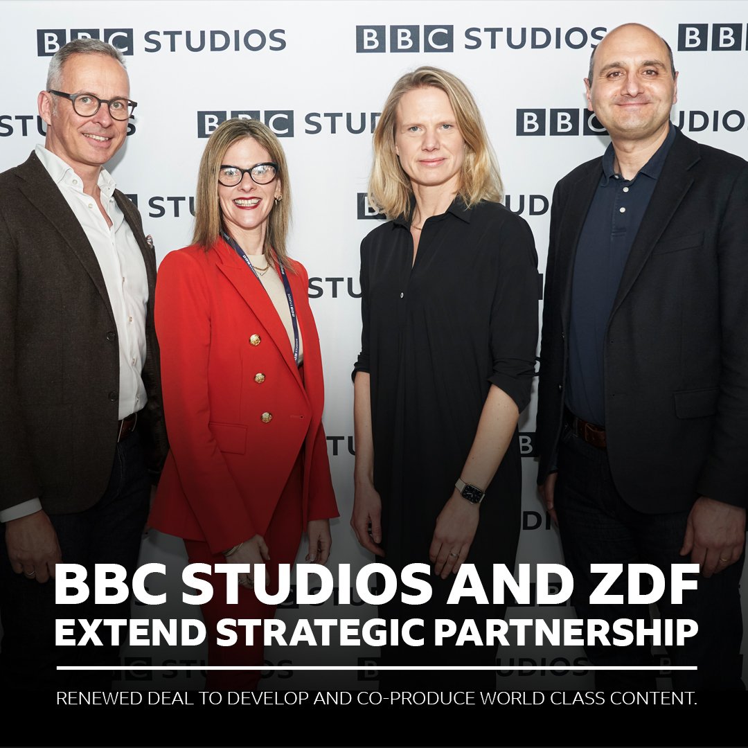 BBCStudiosPress's tweet photo. 👐BBC Studios and ZDF extend strategic partnership.
 
The new agreement includes the development and co-production of world-class content and a first-look at BBC Studios scripted and unscripted titles. #BBCShowcase23

https://t.co/SlVKv2xwG1 https://t.co/ffQqcEUHKS