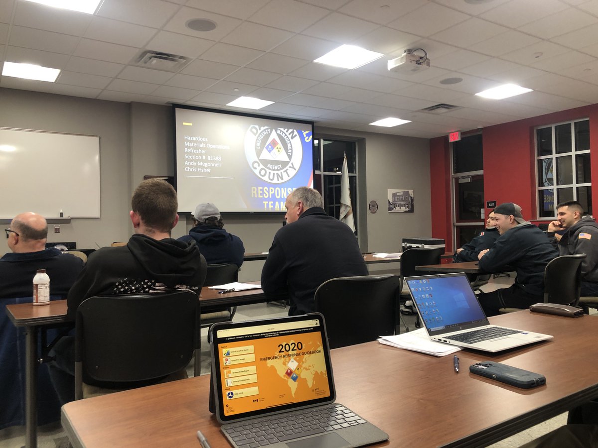 More than 35 dedicated volunteer firefighters from @HersheyFire are in attendance this evening for our annual HazMat Operations Refresher class presented by the Dauphin County Hazardous Materials Response Team. #FDTraining #HazMat