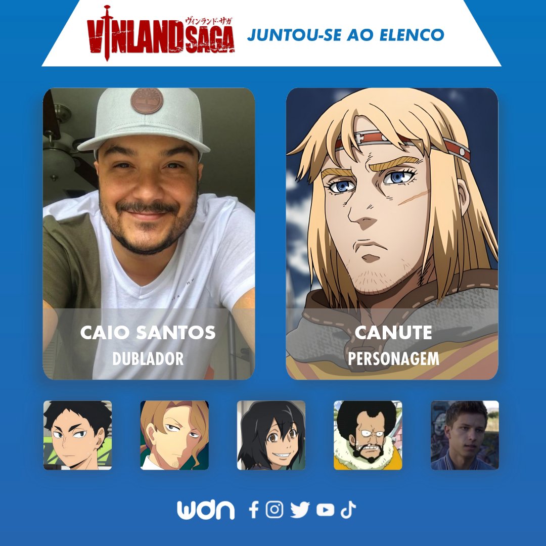 WDN - World Dubbing News on X: ⚔️ Novos dubladores juntam-se ao elenco de 'Vinland  Saga' • Caio Santos como Canute • Mauro Castro como Floki   / X