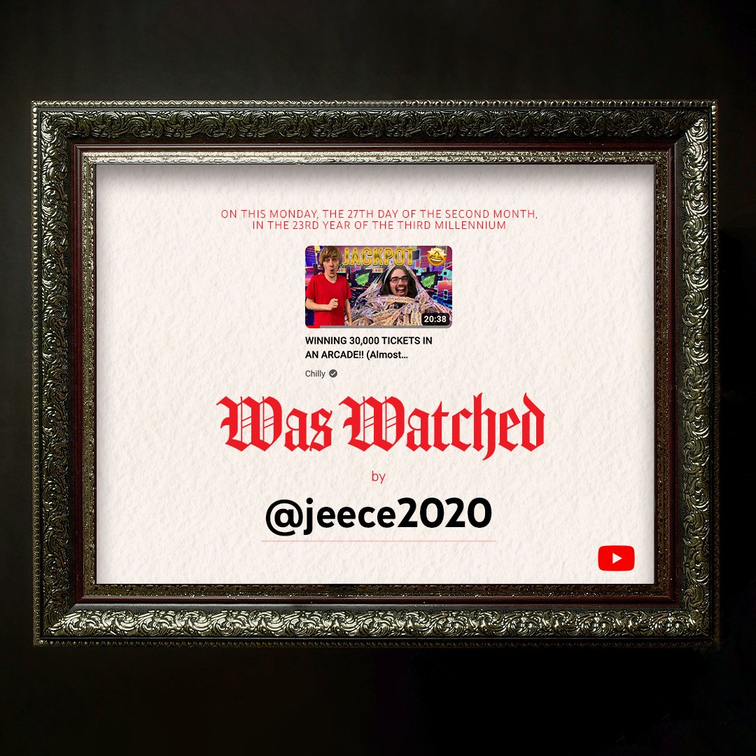 Chilly Jimenez on Twitter: "YouTube @ me and made me a little plaque ๐