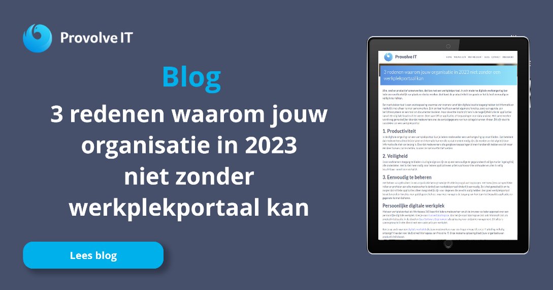 Lees dan onze blog 3 redenen waarom jouw organisatie in 2023 niet zonder werkplekportaal kan. provolve.nl/3-redenen-waar…

#digitalworkspace #digitalewerkplek