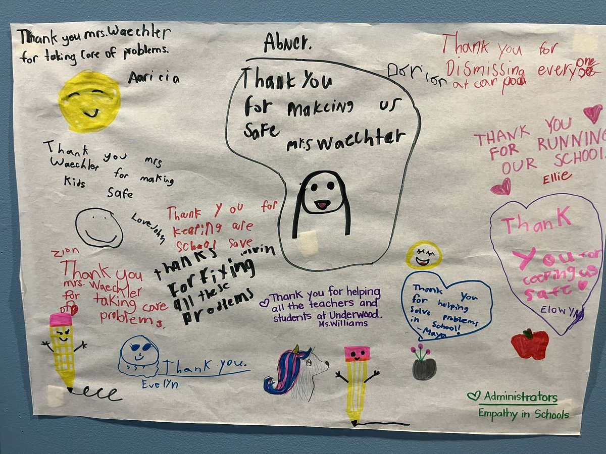 J_will201's tweet photo. 2nd graders made “Thank You” posters for the custodians, cafeteria, office and administrative staff as part of 2nd Step Empathy in Schools lesson. 🤓🍎✏️@underwoodgtm https://t.co/2XIPkv97U5
