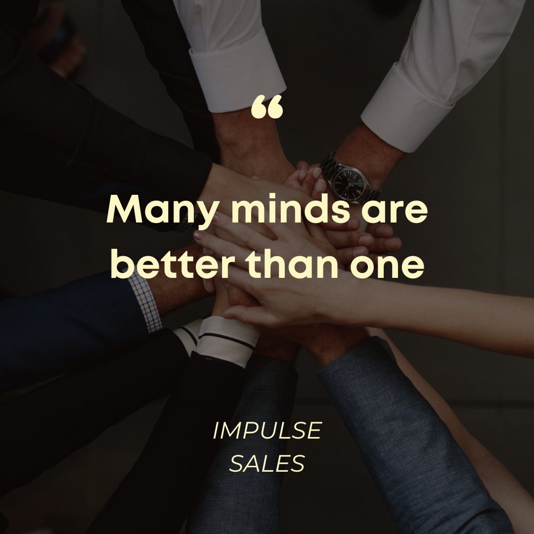 impulse_sales's tweet image. Collaboration is key! Harness the power of teamwork because #ManyMindsAreBetterThanOne. Brainstorm, share ideas, and work together to achieve great things 💡 #Collaboration #SuccessThroughUnity #Teamwork
