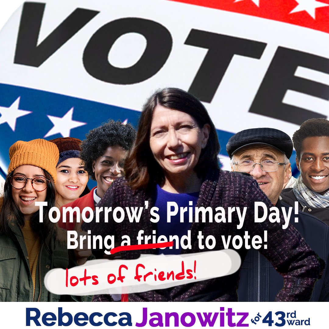 To win tomorrow’s primary, we’re counting on 100% turnout of our supporters – and as many of their friends they bring with them.  Thank you for supporting our campaign!