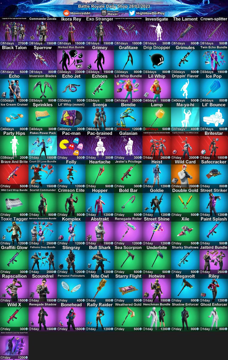 CodeYFrosY's tweet photo. 🛍️| Loja de Itens do dia 27/02 e aqui o que veio com ela:

🧟‍♀️| Alertas de V-bucks no Salve o mundo: 0 

❤‍🔥| Vai adquirir algum item da Loja? Me apoia lá que ajuda demais! 
Code YFrosY 🔥 

🛒| #FortniteChapter4 #Fortnite https://t.co/emeLSSqhu6