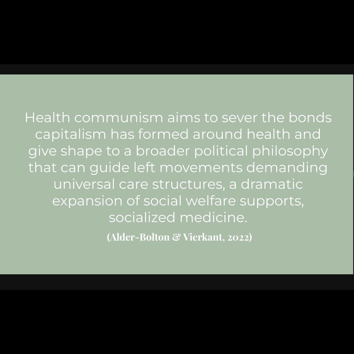 My @howardu students agree that #healthcommunism is a must read. It challenges conventional #healthcommunication tailoring

“..illness is the only form of life in capitalism…health (physically, socially, economically, and metaphysically) under capitalism is an impossibility.”