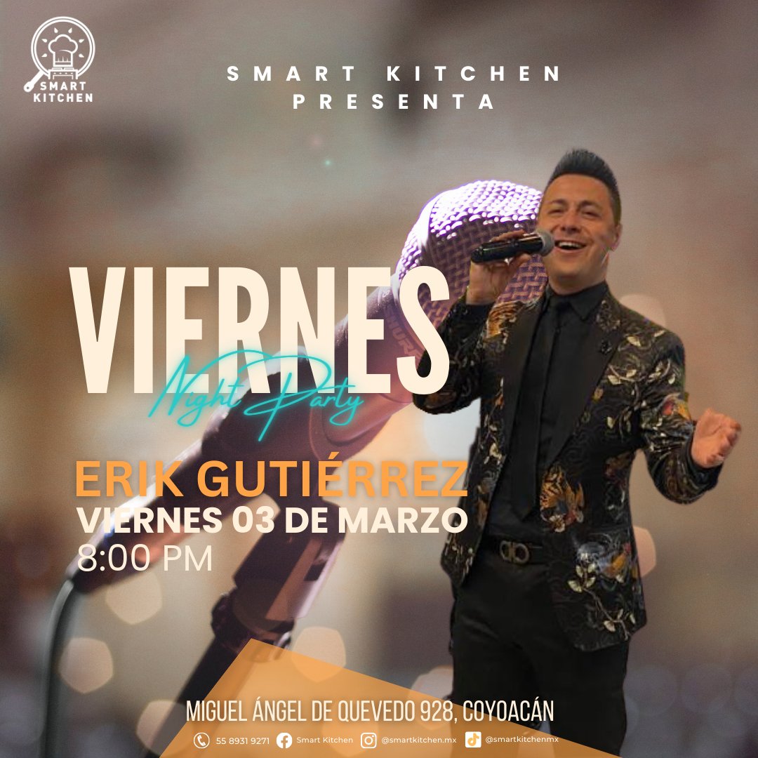 smart_kitchenmx's tweet photo. ¿Te lanzas este próximo #viernes?  La mejor música, el mejor ambiente y las mejores #promociones en #Coyoacán. ¡Te esperamos! #MúsicaEnVivoCDMX #ChelasCDMX #cdmx https://t.co/Yz8RSPnW4r