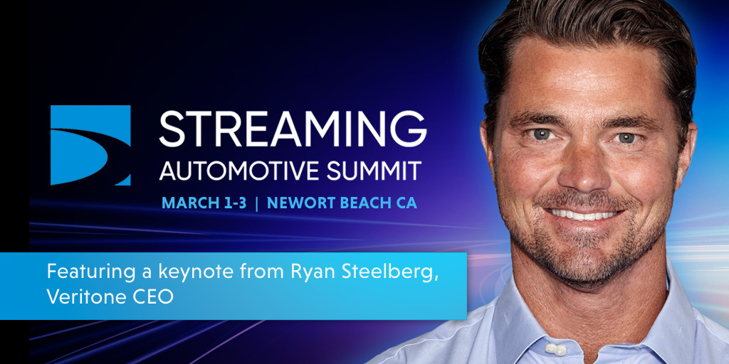 veritoneinc's tweet image. Mark your calendars! 📆 

CEO &amp;amp; President @RyanSteelberg's featured #KeynoteSpeech at @streamemeing's #StreamingAutomotiveSummit is happening this Thursday, March 2 at 9AM! 

For registration and more details visit 👉 bit.ly/3ZdrCnh