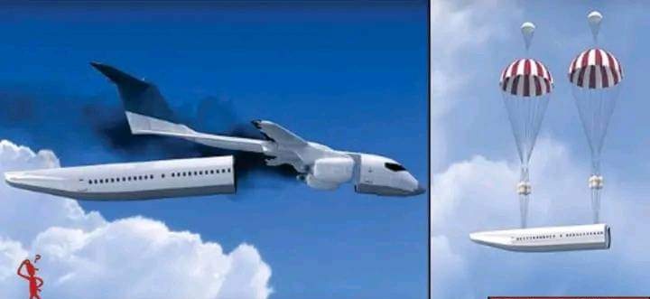 Mc_leinn's tweet photo. A Ukrainian engineer has designed an airplane with a detachable cabin. In the event of an emergency,  the cabin breaks off, deploys parachutes and floats passengers safely to the sea or ground! 
Amazing ! https://t.co/CHXJ0Hv5Vn