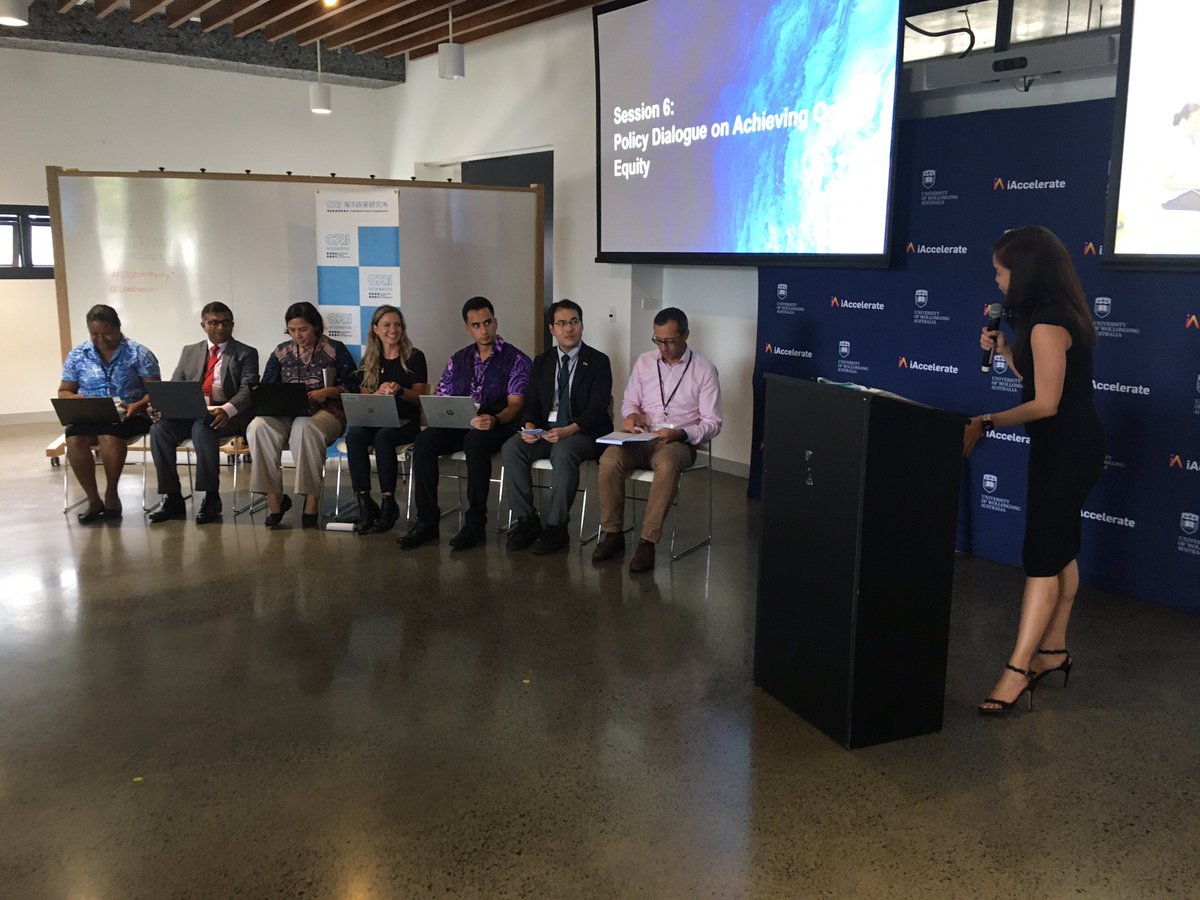 A fabulous #policydialogue featuring government officials from #SolomonIslands #CookIslands #Philippines #Australia & #SriLanka discussing #oceanequity in the #BlueEconomy from a National Government context @uowresearch