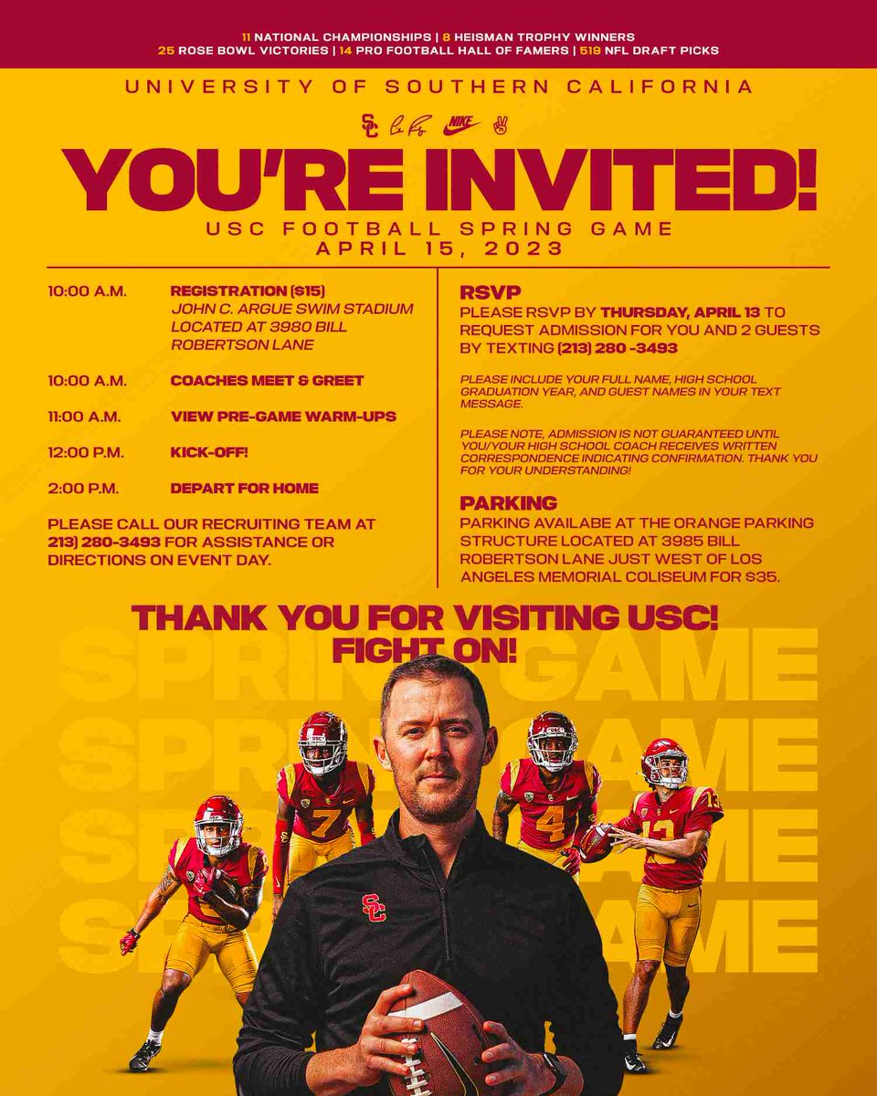 LFaapouli05's tweet photo. Thank you @LincolnRiley and staff @uscfb for the spring game invite. See you Apr15th!!! One love and God bless. @ffchsfootball @SixZeroAcademy @Coach_JNovotny @Coach_Henson @mercerjer @FFC_CoachSallee @coachwes_23 #DungeonFamily #TrojanStrong #Legend4Life https://t.co/Q3a6cyrDAn