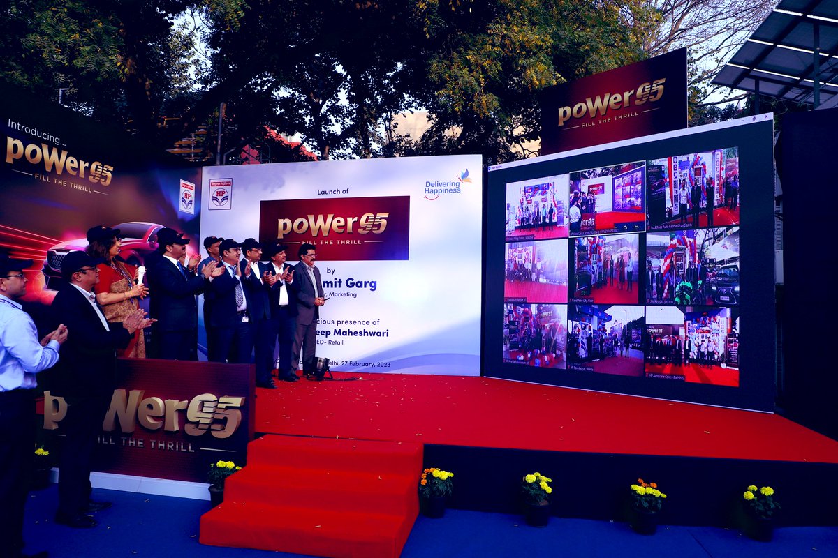 HPCL_Delhi's tweet photo. Director (M) &amp; ED(Retail) HPCL  launched higher octane petrol #power 95 for Cars n Bikes today at ACC, Niti Marg, Delhi &amp; other select outlets of Delhi, cities of North Zone in presence of CGM (NZ), senior officials &amp; dealers.
Drive to nearest poWer 95 outlet 
to  #FilltheThrill https://t.co/LGHZJZ42qx