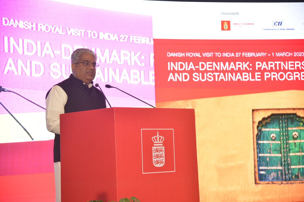 Since the launch of the green strategic partnership between India & Denmark in 2020, the bilateral cooperation is focused on promoting green & sustainable development. - Bhupender Yadav, Hon’ble Minister @moefcc, @LabourMinistry at #IndiaDenmark conference @byadavbjp