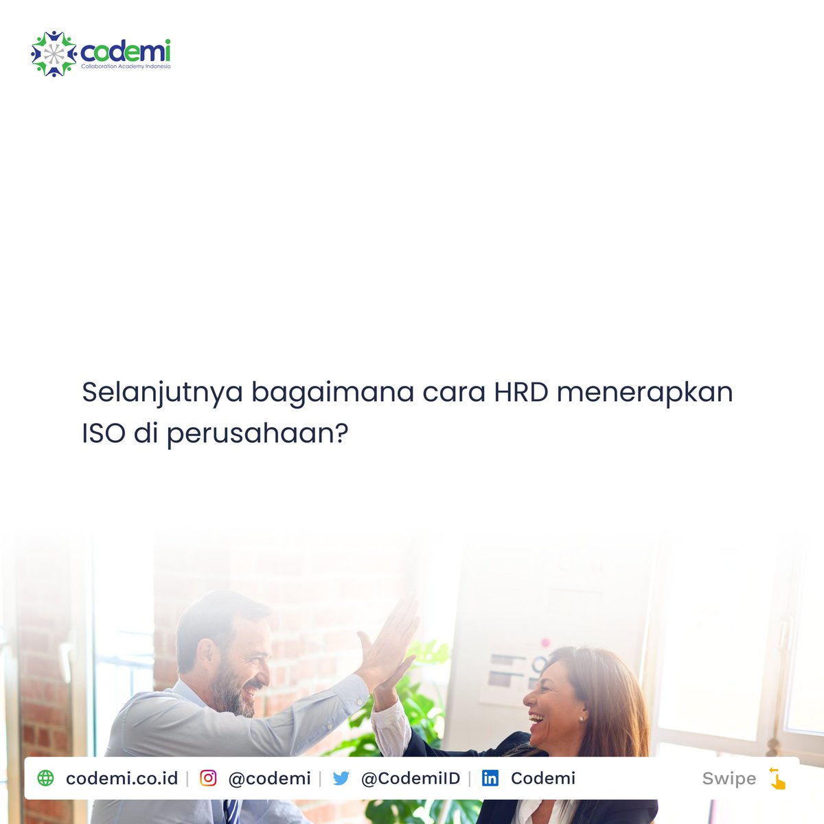 CodemiID's tweet photo. Terkait peran HRD yang harus dilakukan, terdapat 8 poin penting di dalam ISO 9001. Apa sajakah 8 poin tersebut
Selengkapnya https://t.co/QX5vwnOYhG
#humanresources #hrd #humanresourcesdepartment #mentalhealth #codemi #learninghub #jungkook #FilterLegend https://t.co/PUGax7h1Fp