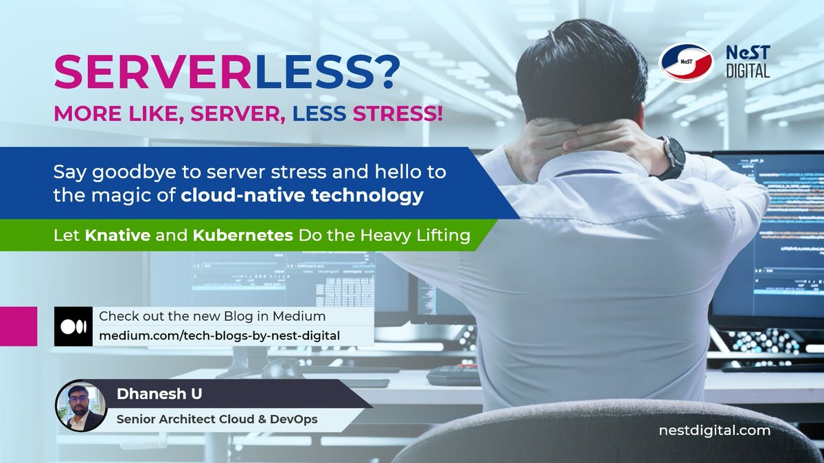 NeSTdgtl's tweet photo. Say goodbye to server stress and hello to Knative and Kubernetes. 
Read this blog https://t.co/TsbitfcRaH to discover how Knative and Kubernetes can revolutionize your serverless application development and deployment!
#ServerLess #Knative #Kubernetes #CloudComputing #NeSTDigital https://t.co/gTD0ucPJXy