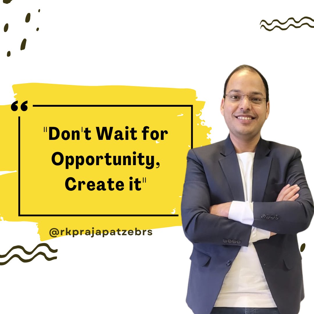 Rakeshzebrs's tweet photo. Don't wait for opportunity,
Create it
Rakesh Prajapat
#rkprajapatzebrs #zebrs #fastemi #motivationalquote #lovequotes #thoughts #follow #yourself #happy #entrepreneur #like #twitter #ThoughtForTheDay #thoughtleadership https://t.co/VFUScqOFU8