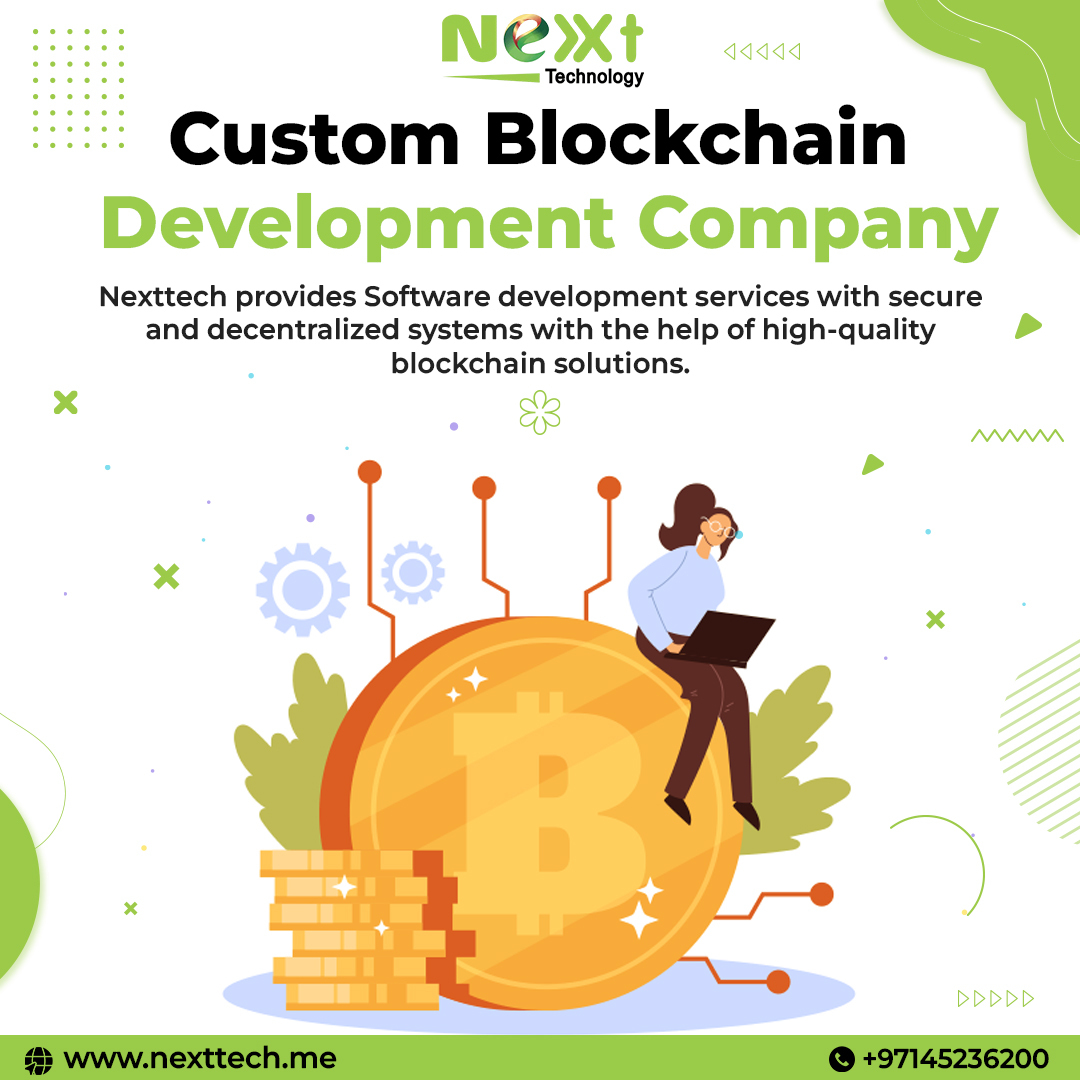NextTech8's tweet image. #NextTech provides wide expertise in #CustomBlockchain #Development, blockchain-based systems, cryptocurrency exchanges, smart contracts, and more.