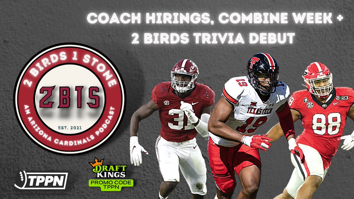 2Birds1StonePod's tweet photo. New episode! We discuss:

- Coaching staff additions 
- The Gannon clip heard round the world (and why it’s okay that it was funny)
- Combine week

We also debut 2 Birds Trivia w/ contestants Jackie (@jsandiegoo) and Will (@liveonthatswing)

It was quite a match. Check it out! https://t.co/zSJCAxEzyG