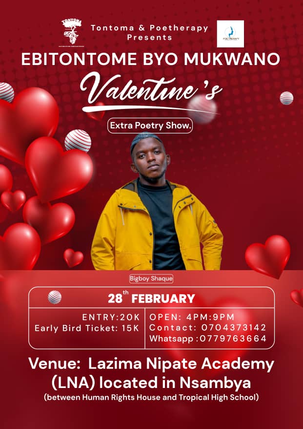 JazzTontoma's tweet photo. Happening Today #28thFeb we Invite You all Tontoma Friends as We Close the Month of Love 
Live Performance at the #EbitontomeByoMukwano #ValentinesExtra all happening at Venue: Lazima Nipate Academy in Nsambya 
Entry:20k 
4pm - 7pm 
Don't Dare Miss 💖🎸🎧🎻🪘❤️🎼🪕🥰🎹💖 https://t.co/wPvNE7Xyng