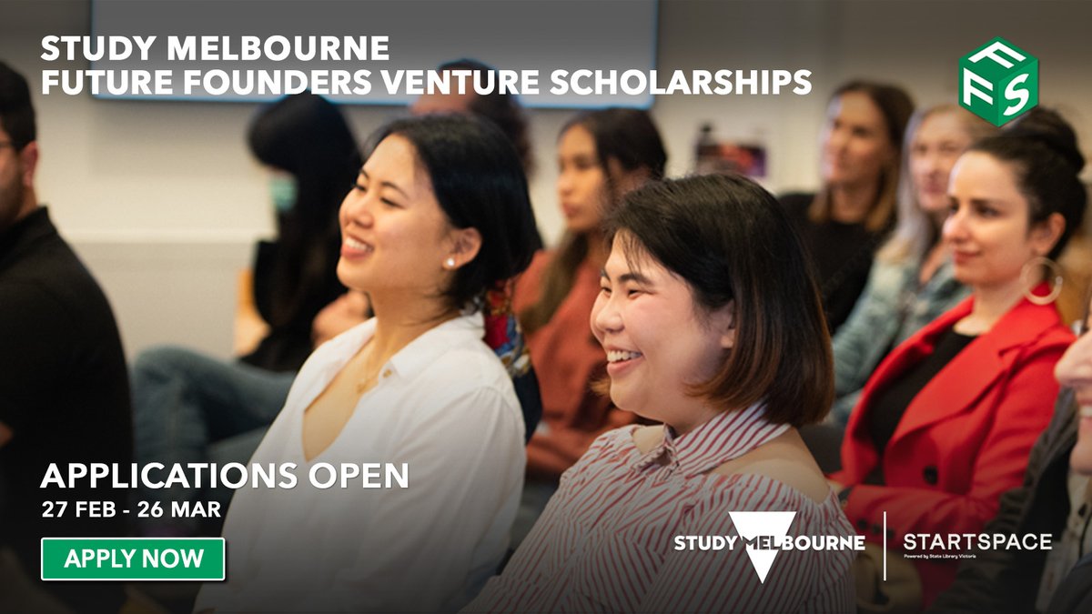 StartSpaceHQ's tweet photo. 🌟 Apply now until 26 March for #FFP23 Study Melbourne Future Founders Venture Scholarships! 5 #scholarships on offer running April-July for #internationalstudent #founders, including business mentoring, StartSpace Loft membership and $10k seed funding. 🔗https://t.co/pDCR4OT4kY https://t.co/YoS1d8DsVR