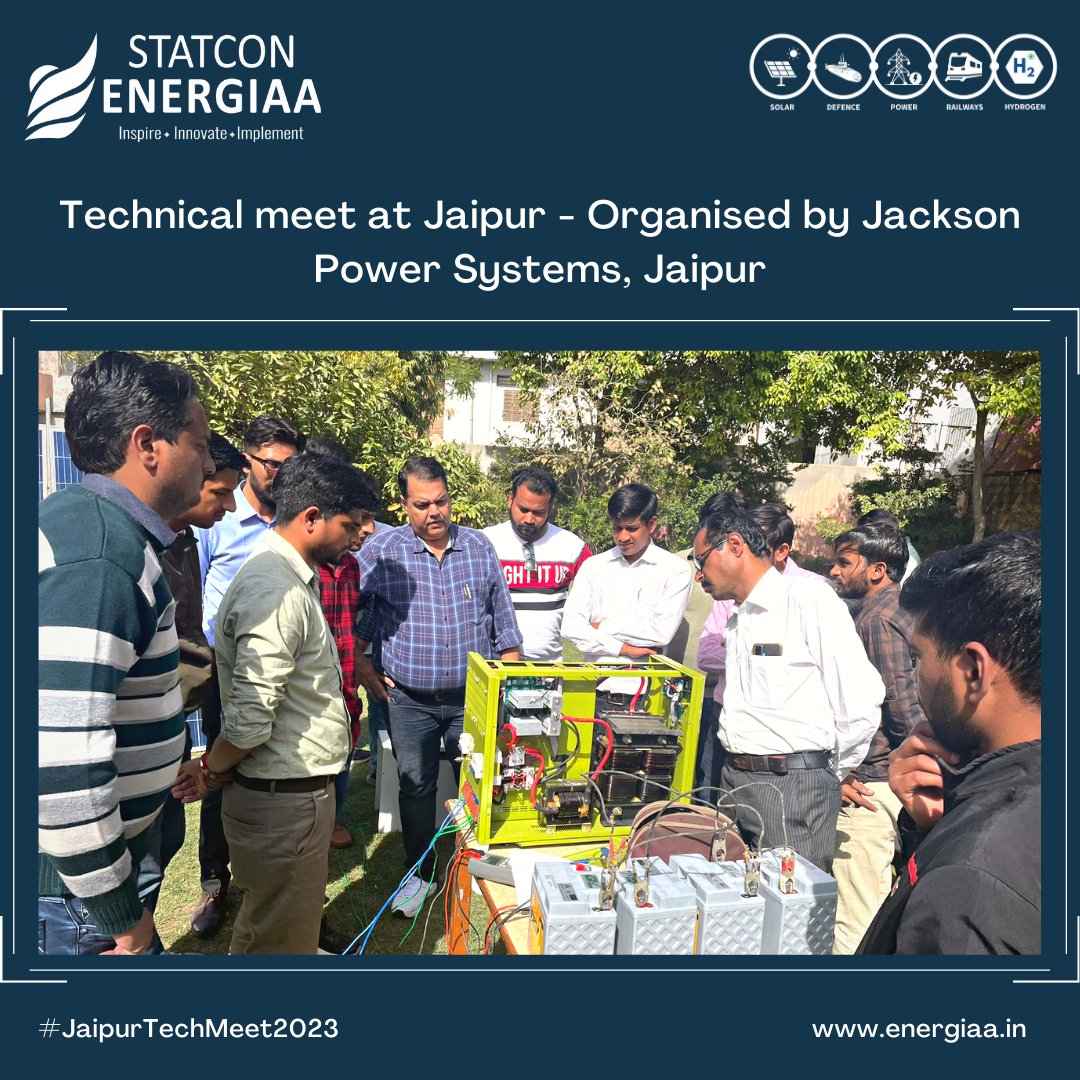 StatconEnergiaa's tweet photo. Empowering Solar Installations in Rajasthan: Statcon Energiaa shares its expertise on solar installation maintenance and protection at the Jaipur meet organized by Jackson Power Systems on 11 Feb. 2023
Scroll to know more - - >
#StatconEnergiaa #Jaipur #TechnicalMeet https://t.co/g3Gw3BWHiP