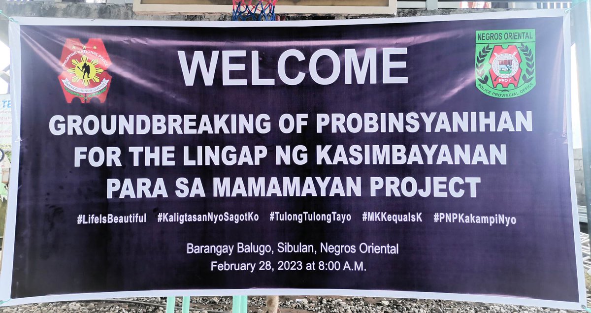 SibulanMPS's tweet photo. GROUND BREAKING OF PROBINSYANIHAN FOR THE LINGAP NG KASIMBAYANAN PARA MAMAMAYAN PROJECT https://t.co/SpIjPrR0a3