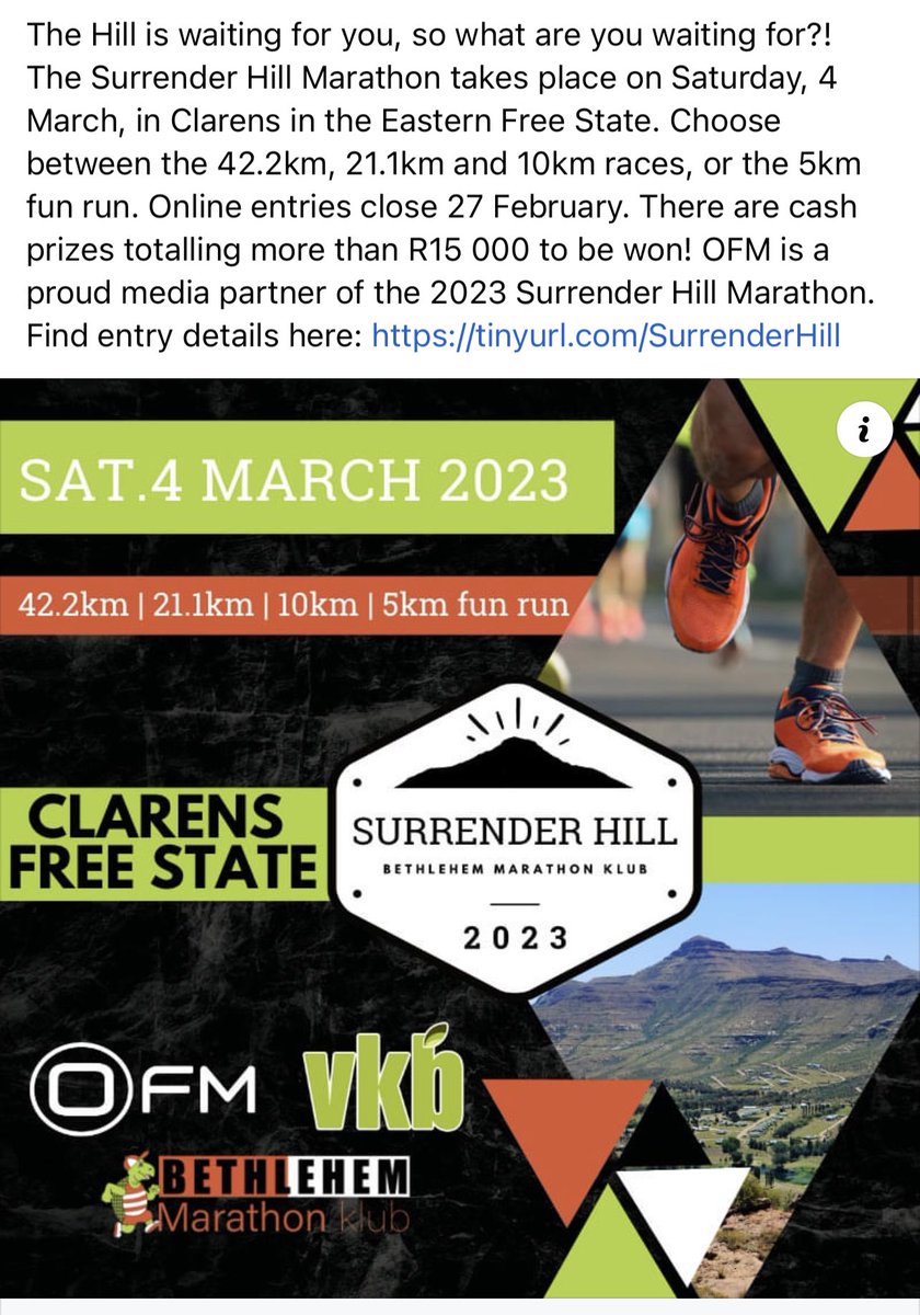 zamalekhula's tweet photo. This Weekend We Have #SurrenderHill & Next Weekend Is #Kosmos3in1 After That All Roads Leads To @2OceansMarathon Then @ComradesRace As Part Of Preparations For #icon & #washie2023 #ZamaLeBus #RunningWithTumiSole #IPaintedMyRun #90dayswithoutsugar #FetchYourBody2023 #running #run https://t.co/HEH6qXBjVY