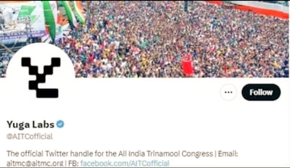NukkadNewsLive's tweet photo. #Hack
• तृणमूल कांग्रेस का आधिकारिक ट्विटर अकाउंट हैक, नाम और प्रोफाइल पिक्चर बदली गई।
• ट्विटर हैंडल का नाम बदलकर 'युग लैब्स' किया गया।
• 'युग लैब्स' अमेरिका स्थित एक ब्लॉकचेन टेक्नोलॉजी कंपनी है।
#TMCHack @MamataOfficial #NewsUpdate @AITCofficial https://t.co/E57iZl6tBq