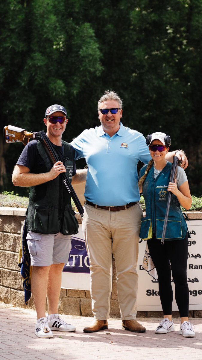 tompro66's tweet photo. Great to have Australian Olympians James Willett and Laetisha Scanlan with us for the last few days. Lovely to watch and chat with Elite Athletes. Good luck in Qatar for the World Cup of Shotgun. https://t.co/LQR7mLxlKr