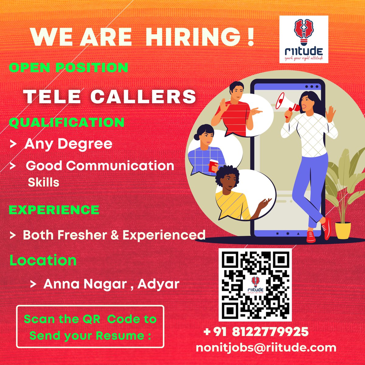 RiitudeNonIT's tweet photo. We Are HIRING ! TELE CALLERS
#job #work #jobs #jobsearch #business #career #hiring #recruitment #employment #jobseekers #recruiting #marketing #jobfair #working #nowhiring #resume #jobvacancy #jobopportunit. https://t.co/5lefaDz1Mq