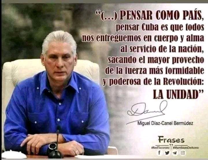 Pensar como país y trabajar juntos #MejorEsPosible
#Cuba