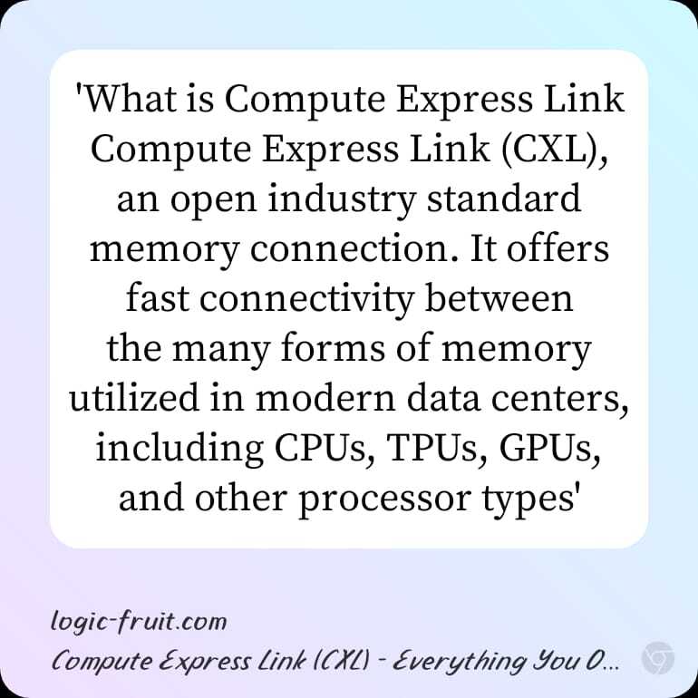 #ComputeExpressLink
Revolutionize your computing experience with Compute Express Link! Our latest blog post breaks down everything you need to know about this game-changing technology. To know more about our CXL blog, see logic-fruit.com/blog/cxl/compu… 
#ThisIsLFT #HighSpeedComputing