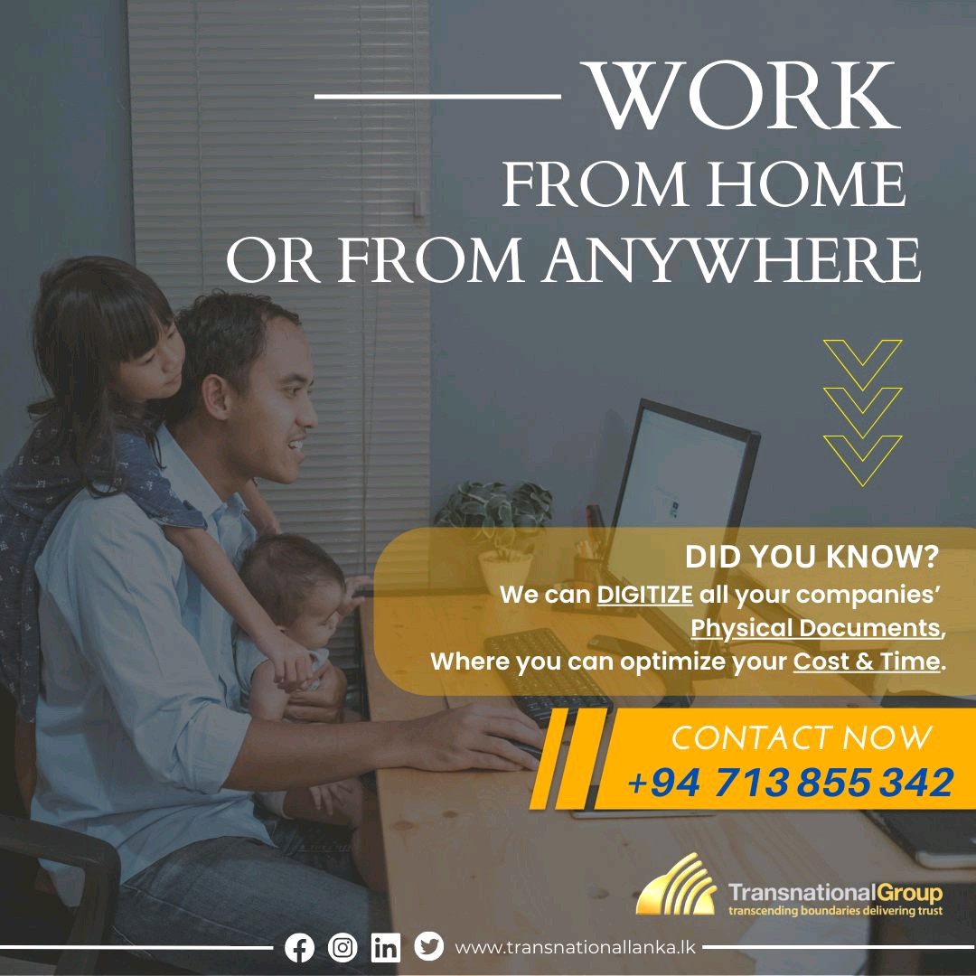 TransnationalL1's tweet image. Did you know?
We can digitize all your company physical documents, Where you can optimize your cost and time.

📞 Call us Now!
071 385 5342 | 070 683 9262
transnationallanka.lk

#documentdigitization #digitizationservices  #WorkFromHome #DigitizeYourBusiness