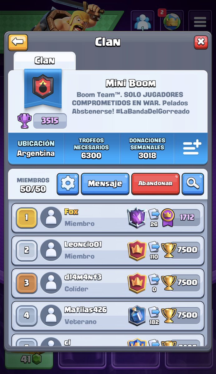 BoomTeamCR's tweet photo. Si fuera poco, tenemos una cantera tremenda en Mini Boom que ya es independiente en su gestión! Creciendo cada temporada buscando el top! 💪💣 #MiniBoom #Cantera #ClashRoyale https://t.co/NGUXHluuua