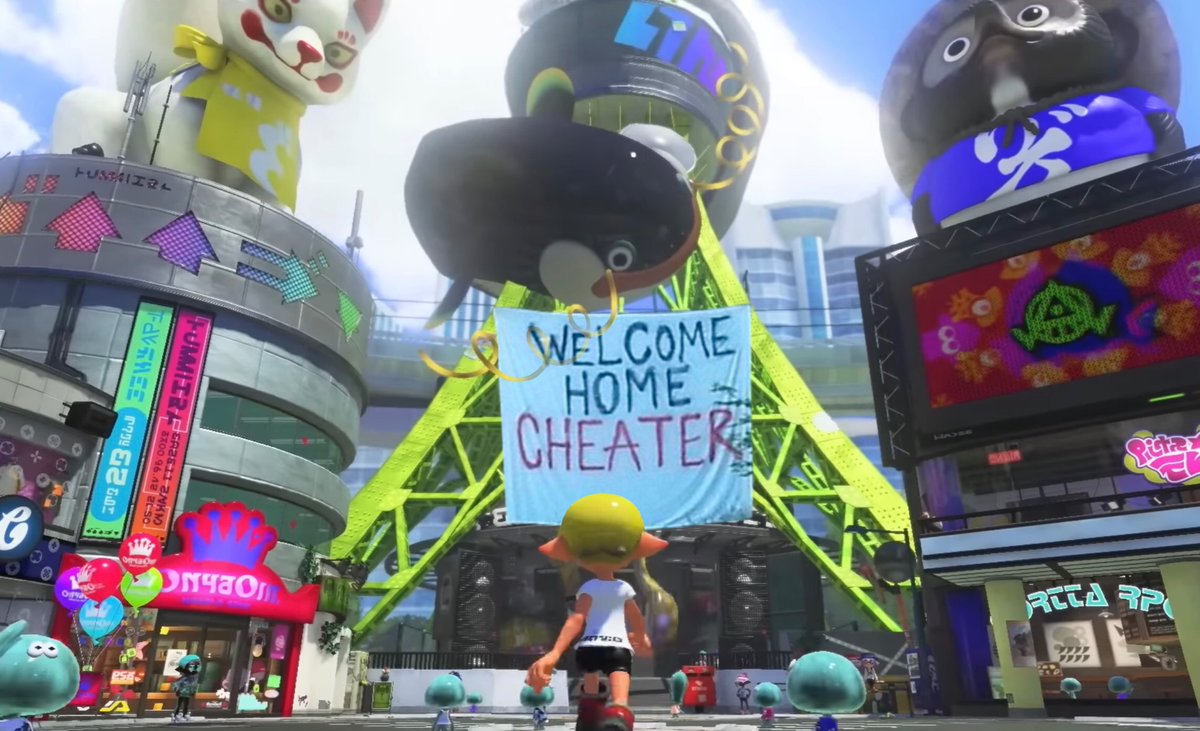 JFreshSplat's tweet photo. Splatoon 1 veterans returning to Inkopolis Plaza

#Splatoon3 https://t.co/1zkO6s4ToO