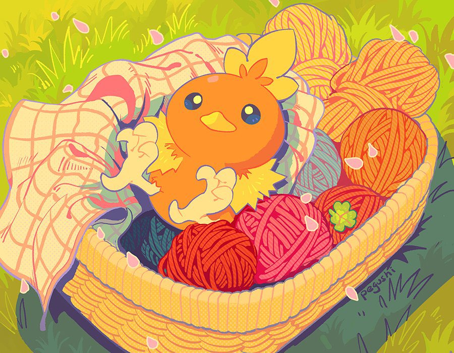 no humans pokemon (creature) grass solo petals basket outdoors  illustration images