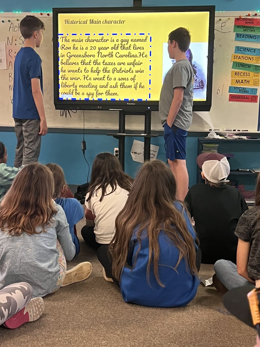 BrandonWarrenNC's tweet photo. Enjoyed being on the “board of directors” as these students pitched their idea for new Netflix shows based on historical events they are learning about! Great way to apply their knowledge and promote creativity! @mrsfosters4th #PACKrising @TimberDriveES https://t.co/cMN7ZO72GY